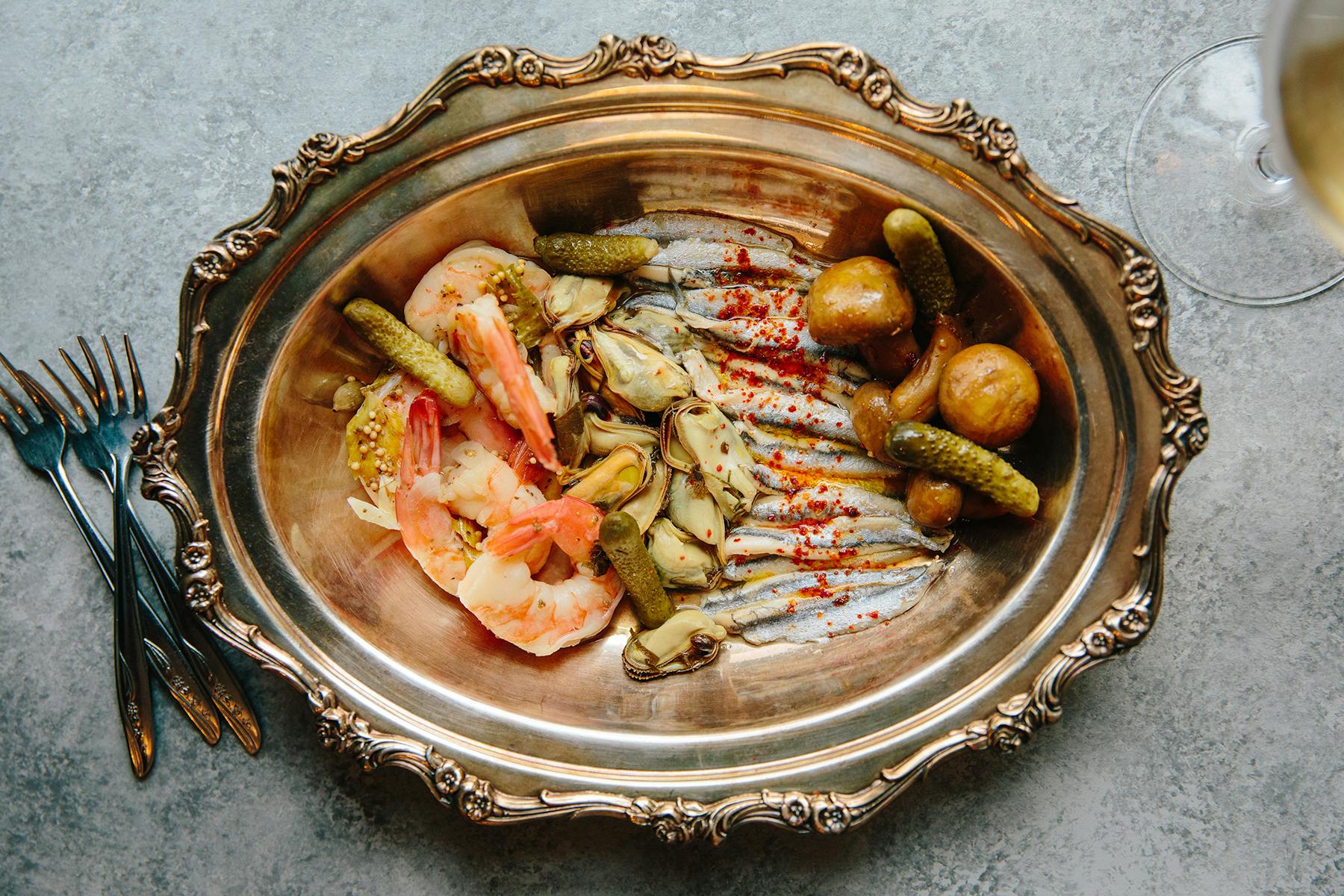 a bowl of seafood